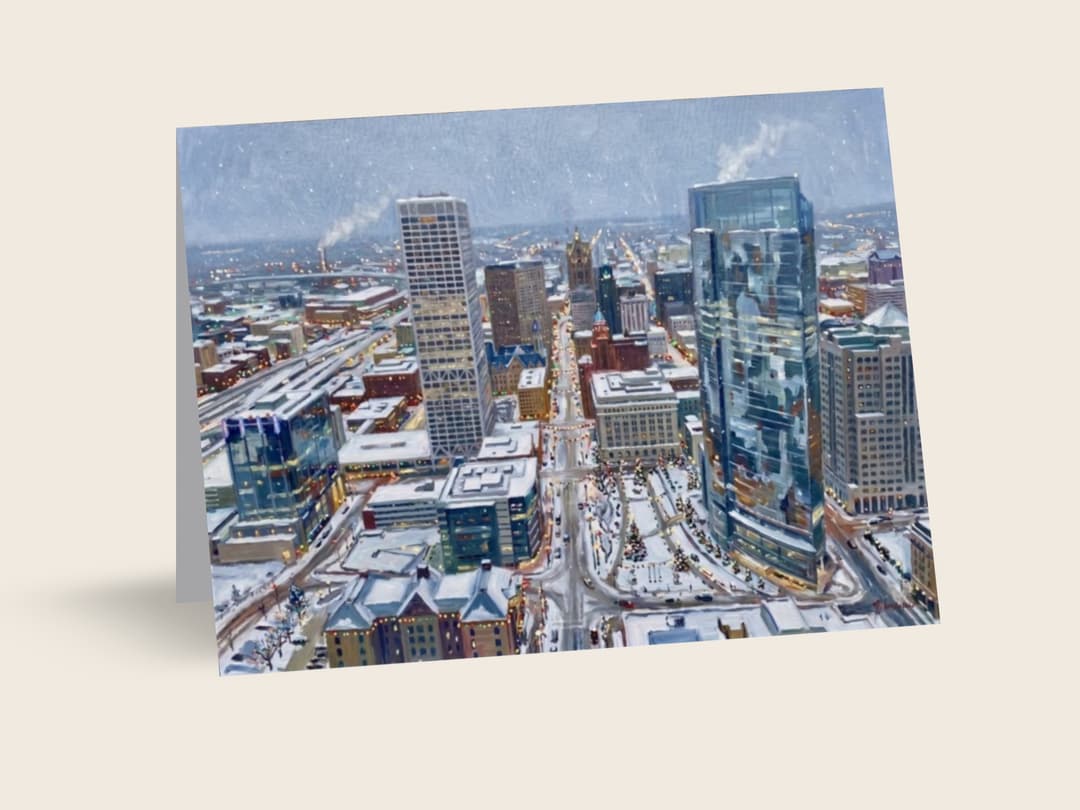 Snowy Night Downtown