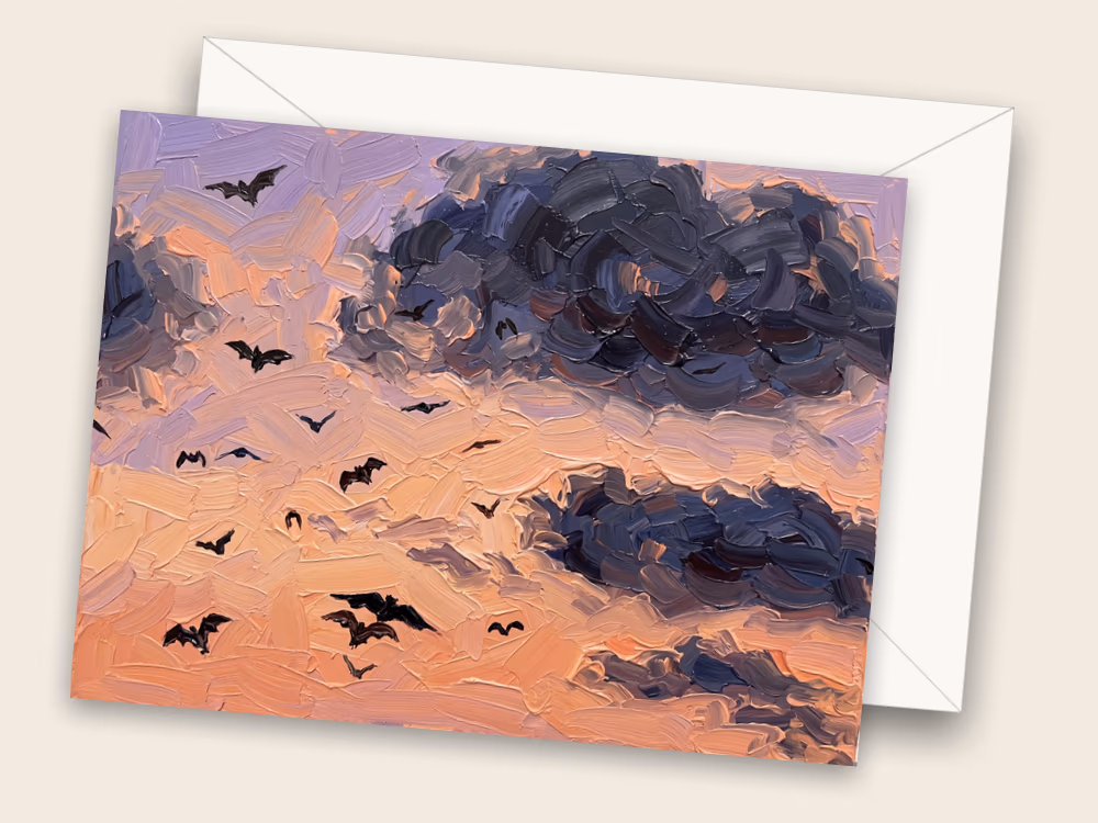 Bats at Dusk — Austin, TX — Front w/ Envelope