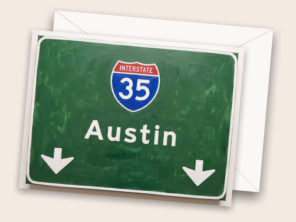 Highway Sign — Austin, TX — Front w/ Envelope