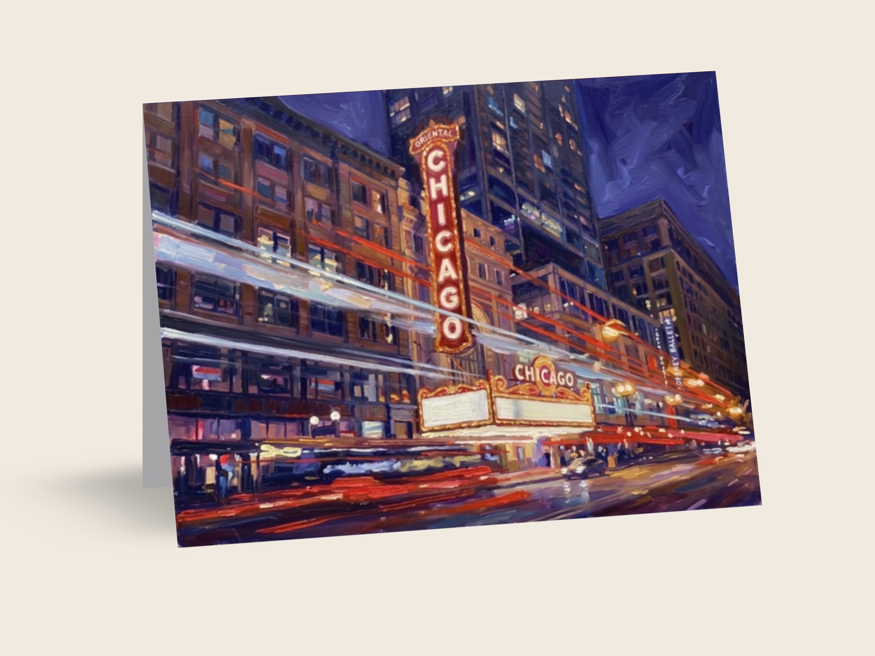 Chicago Theatre at Night