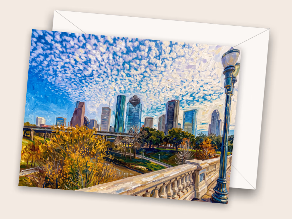 Bayou and Skyline — Houston, TX — Front w/ Envelope