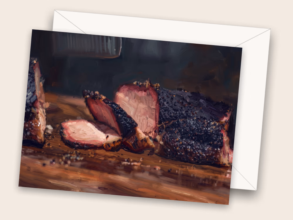Texas BBQ — Houston, TX — Front w/ Envelope