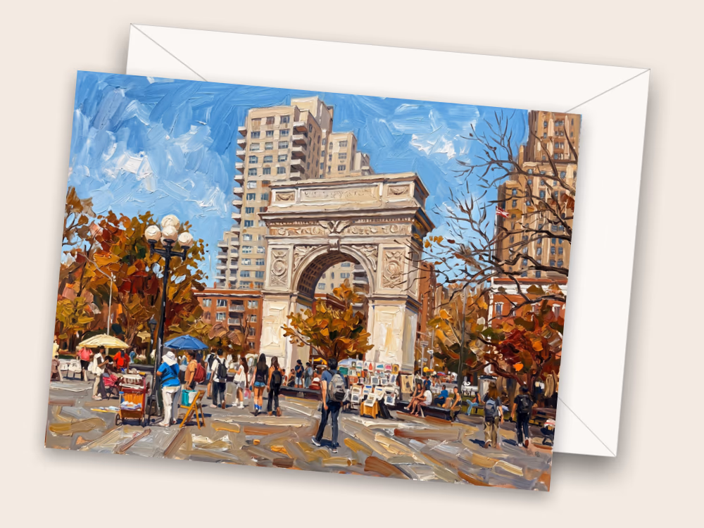 Washington Square in Autumn — New York, NY — Front w/ Envelope