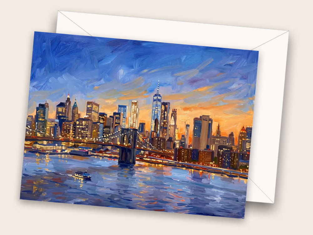 Skyline at Sunset — New York, NY — Front w/ Envelope