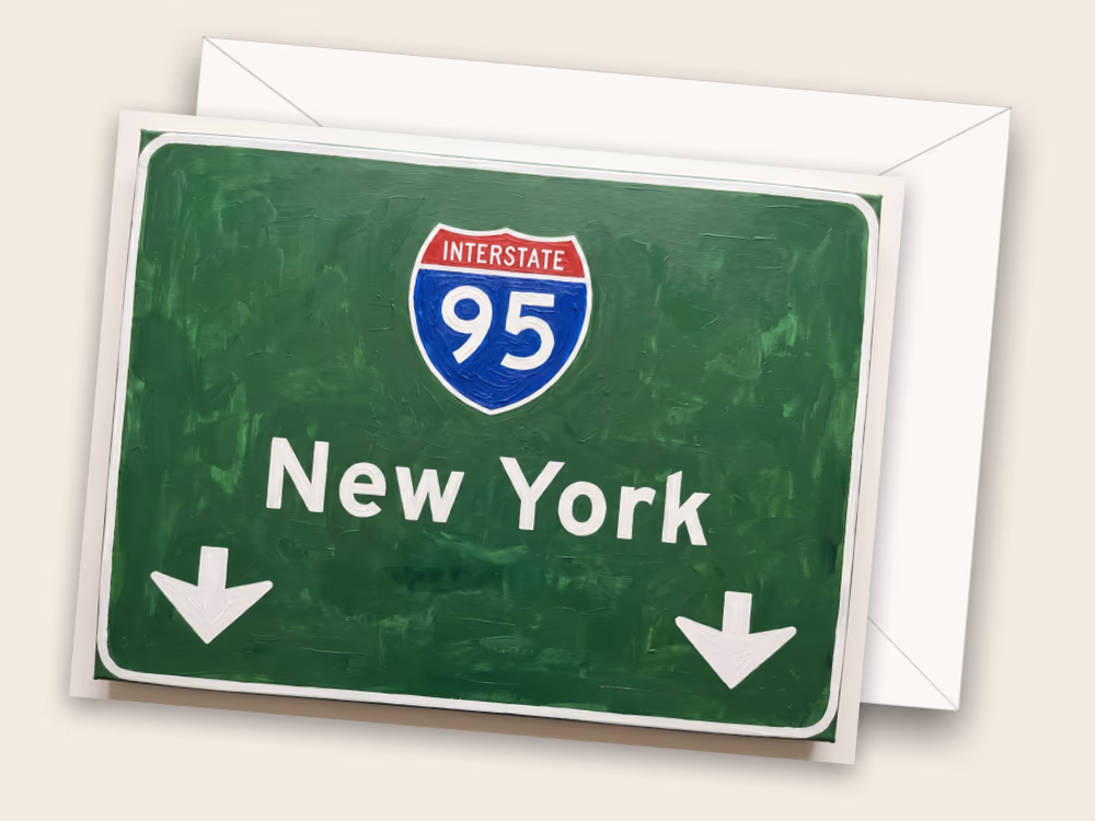 Highway Sign — New York, NY — Front w/ Envelope