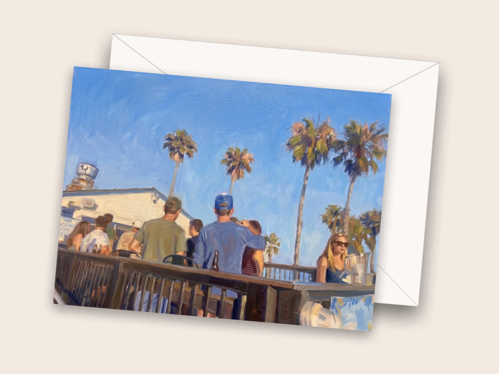 Sunset at the Beach Bar — Front w/ Envelope